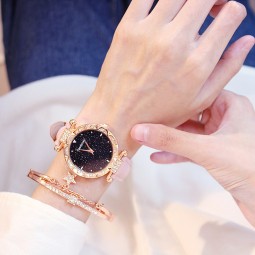 Women Watches Manufacturer - Starry Sky Dial Iced Out Quartz Watch