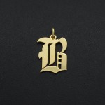 字母项链生产厂家 - 不锈钢哥特字母吊坠