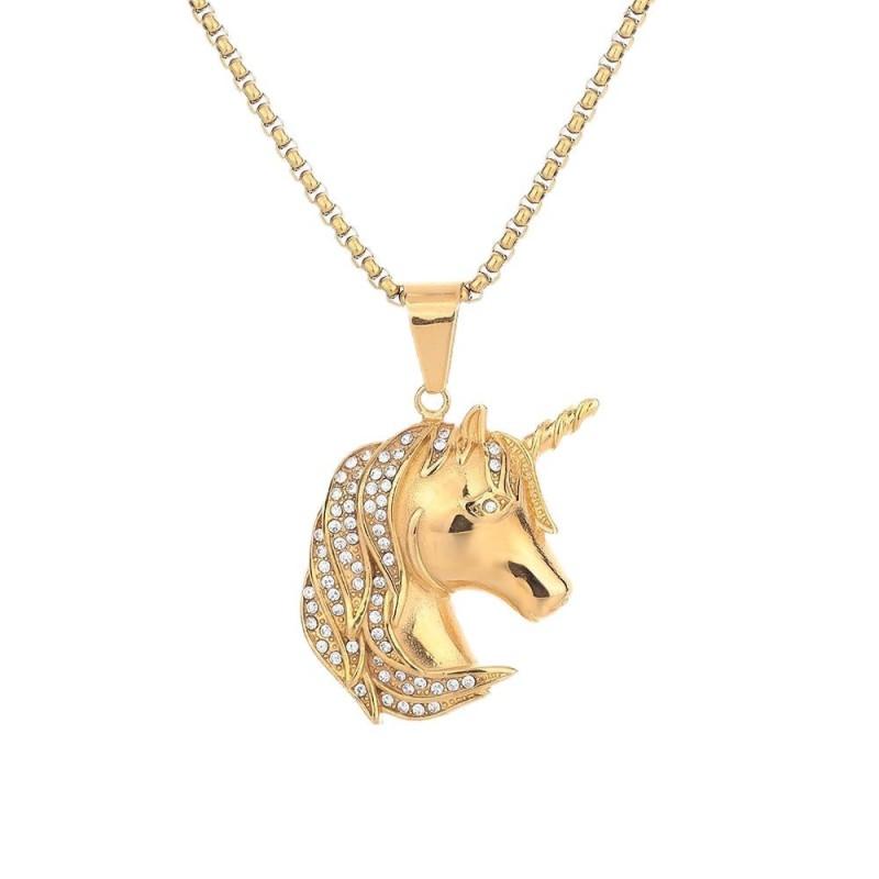 Unicorn Pendant Supplier - Personalized Diamond God Stainless Steel Pendant