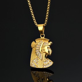 Egyptian Pendant Supplier - Stainless Steel Pharaoh Diamond Pendant