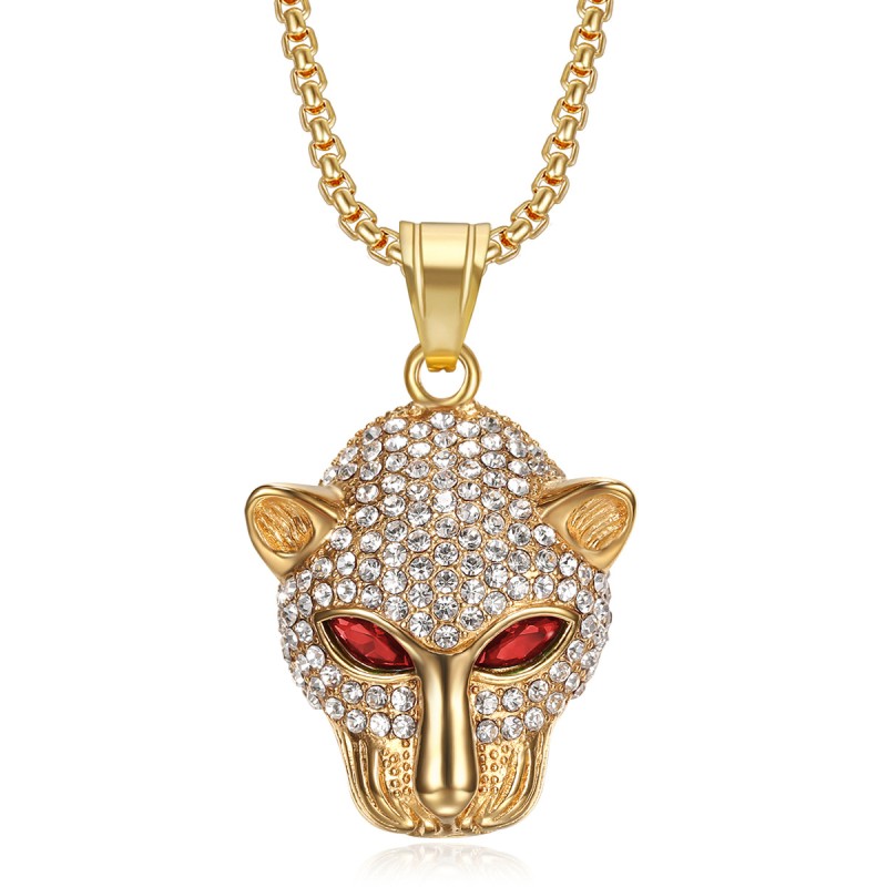 Leopard Pendant Supplier - Stainless Steel Animal Color Eye Pendant