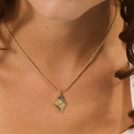 Moon Star Necklace Factory - 18k Gold Plated Geometric Shell Pendant