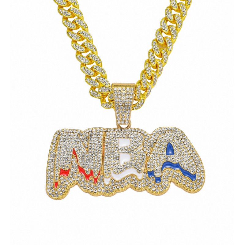 Full Diamond Pendant Supplier - Hip Hop Cuban Chain Sports Necklace