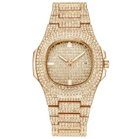 Man Watch Factory - Hiphop Big Bling Diamond Stone Watch