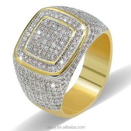 Men Finger Ring Factory - Iced Out Gold Hip Hop Ring Design