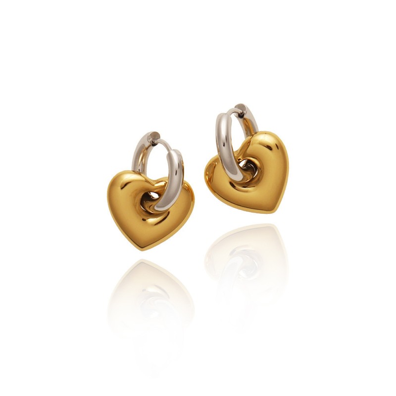Heart Earring Supplier - Gold Silver Dangle Huggie Earrings for Women