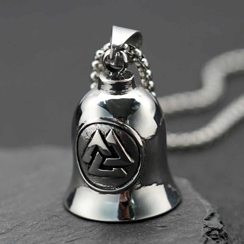 Motorcycle Pendant Factory - Viking Triangle Bell Stainless Steel Necklace
