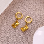 几何耳环供应商 - 18k金魅力星星垂坠耳环