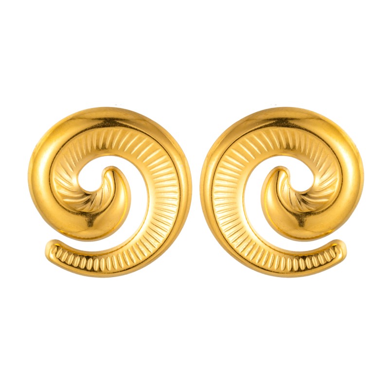 Geometric Earrings Manufacturer - 18k Gold Spiral Stainless Steel Earrings