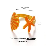 Starfish Ring Supplier - Gold Plated Colorful Open Ring