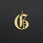 字母项链生产厂家 - 不锈钢哥特字母吊坠