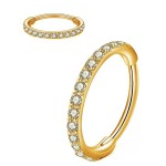 Nose Ring Manufacturer - Stainless Steel Gold Diamond Hoop Earrings