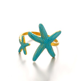 Beach Ring Manufacturer - Stainless Steel Drop Oil Starfish Ring