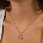 Moon Star Necklace Factory - 18k Gold Plated Geometric Shell Pendant