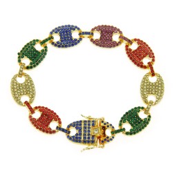 Coffee Bean Bracelet Manufacturer - Alloy Diamond Pig Nose Chain Bracelet