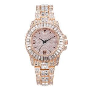 Women Wrist Watch Supplier - Custom Iced Out Crystal Retro Watch