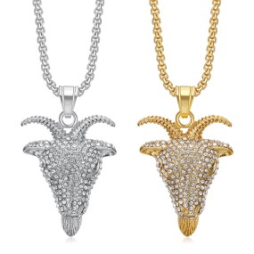 Goat Pendant Manufacturer - Titanium Steel Full Diamond Hip Hop Pendant