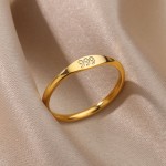 天使数字戒指厂家 - 不锈钢镀金极简戒指