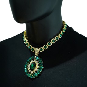 Sunflower Pendant Manufacturer - Colorful Rhinestone Women Necklace