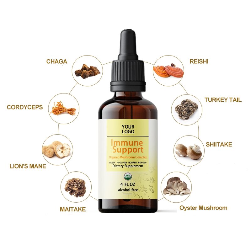 Mushroom Complex Liquid Extract - Immune Support Supplement with Lions Mane