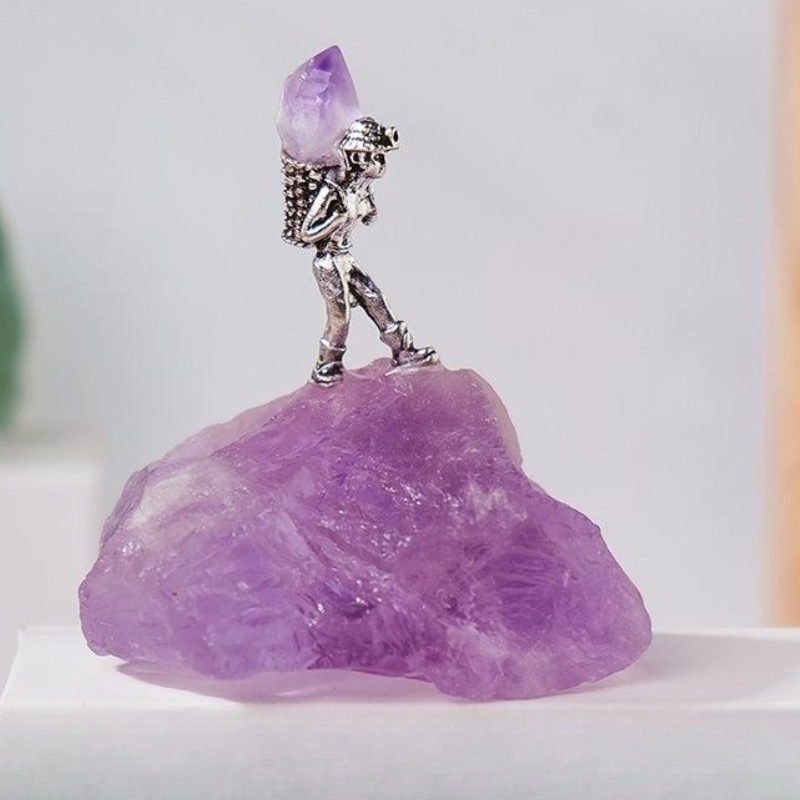 Raw Crystal Crafts Manufacturer - Copper Art Ore Specimen Amethyst Miner Natural Stone