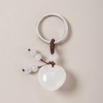 Crystal Keychain Factory - Wholesale Natural Crystal Heart Woven Keychain Pendant Gift