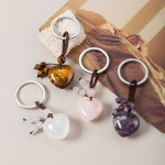 Crystal Keychain Factory - Wholesale Natural Crystal Heart Woven Keychain Pendant Gift