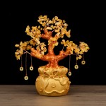 宝石树供应商-批发金锭黄水晶幸运树水晶工艺品