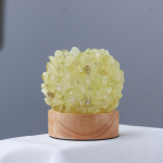 水晶容器供应商-天然粉晶碎石化妆刷笔筒