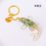 水晶钥匙扣工厂-天然疗愈紫水晶碎粒树脂锦鲤钥匙扣
