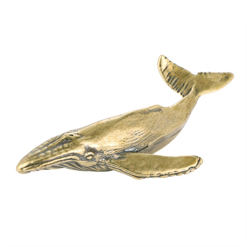 Brass Whale Sculpture Supplier - Antique Style Handmade Vintage Copper Tea Pet Decoration
