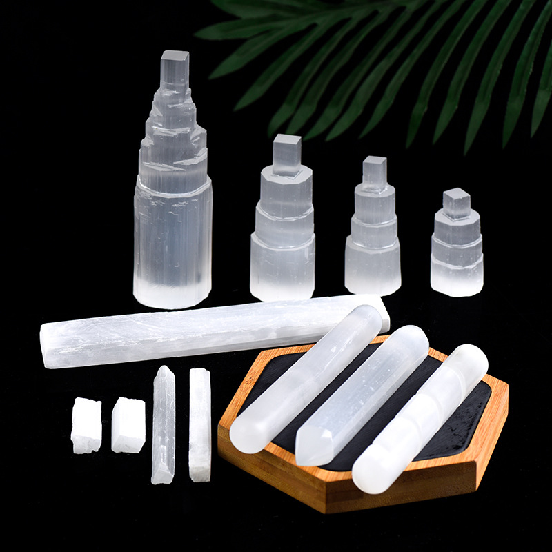 Healing Wand Factory - New Arrival Hand Carved White Selenite Tower Wand Spiritual