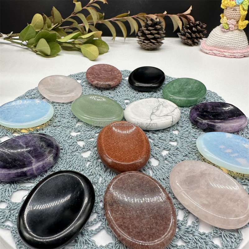 Healing Stone Factory - New Arrival Natural Polished Oval Shaped Crystal Worry Stone
