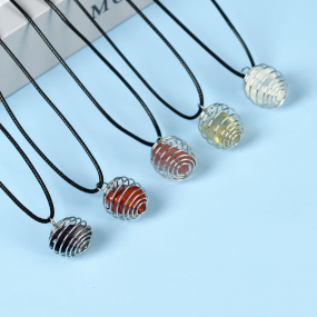 Wire Pendant Manufacturer - Natural Gemstone Crystal Pendants Silver Wire Wrapped Raw