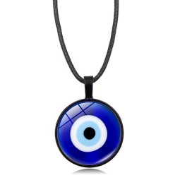 Evil Eye Necklace Factory - Sea Blue Glass Lucky Pendulum Turkish Evil Eye Pendant