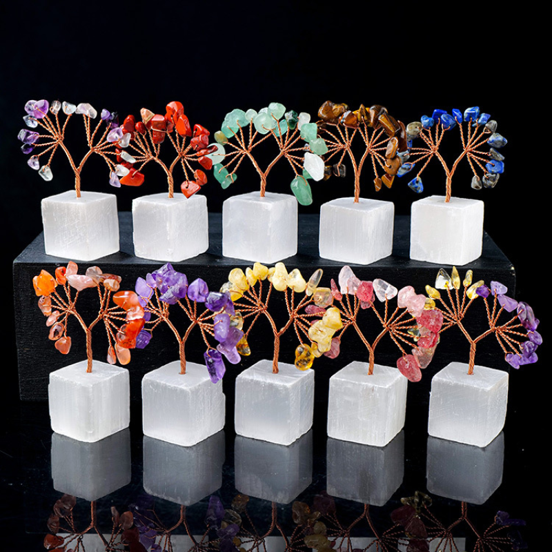 Spiritual Tree Manufacturer - Wholesale Natural White Selenite Base Crystal Tree Crafts