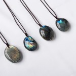Gemstone Jewelry Supplier - Natural Blue Flash Labradorite Gray Moonstone DIY Necklace