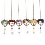 Sun Catcher Supplier - Christmas Garden Heart Shaped Tree of Life Crystal Chip Sun Catcher