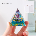 树脂金字塔供应商-批发手工紫水晶虎眼能量树脂金字塔