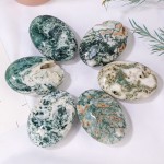 掌石工厂-新到天然抛光绿苔藓玛瑙水晶疗愈