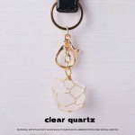 手工钥匙扣生产厂家-手工水晶原石绕线钥匙扣礼品