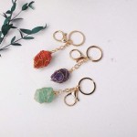 手工钥匙扣生产厂家-手工水晶原石绕线钥匙扣礼品