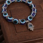 Evil Eye Bracelet Factory - Fashion Jewelry Blue Eye Stone Handmade Elastic Rope Bracelet