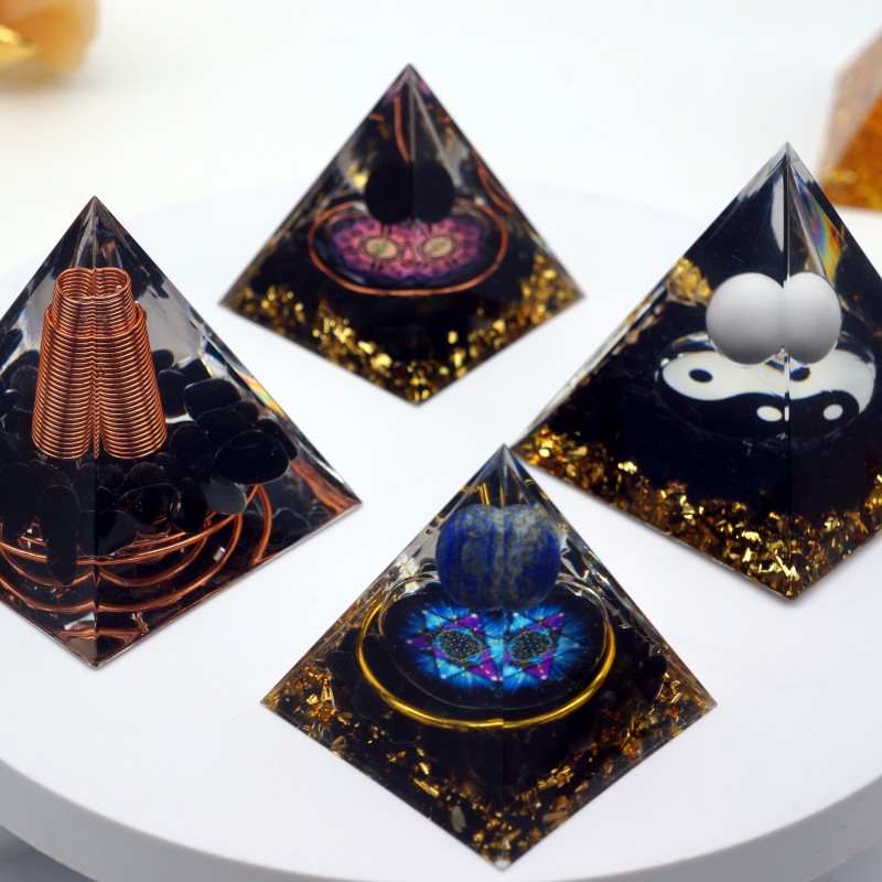 Orgonite Pyramid Factory - Natural Spiritual 5cm 6cm Organite Pyramid Healing Fengshui