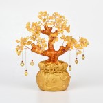 宝石树供应商-批发金锭黄水晶幸运树水晶工艺品