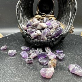 Crystal Chips Factory - 10mm Tumbled Amethyst Gravel Healing Stone for Home Decor
