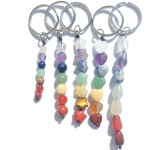 Metal Keychain Supplier - New Arrivals Metal Star Heart Shape Beads 7 Chakra Keychain