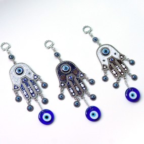 Evil Eye Decor Manufacturer - Blessing Metal Blue Eye Turkish Religious Wall Hanging