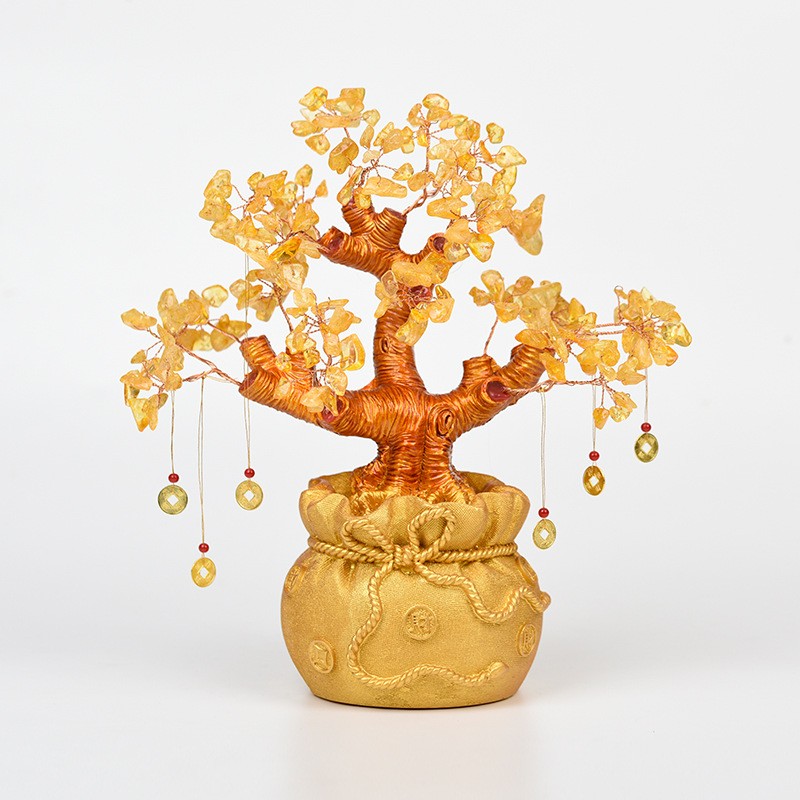 Crystal Bonsai Supplier - Wholesale Natural Quartz Gemstone Large Money Tree Citrine