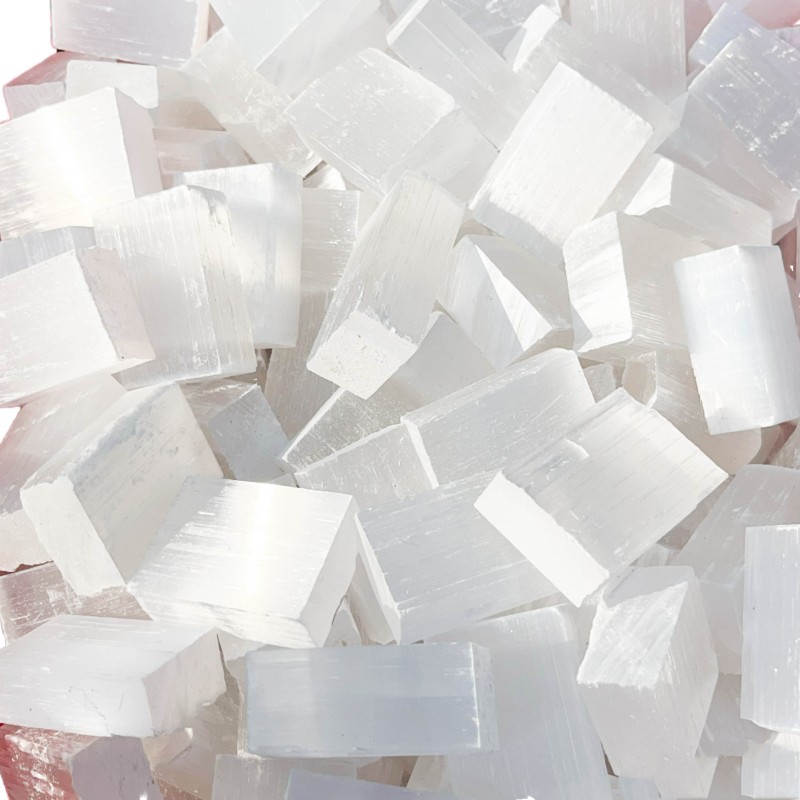 Selenite Cube Factory - Wholesale Natural White Selenite Raw Stone Moroccan Cube Decor